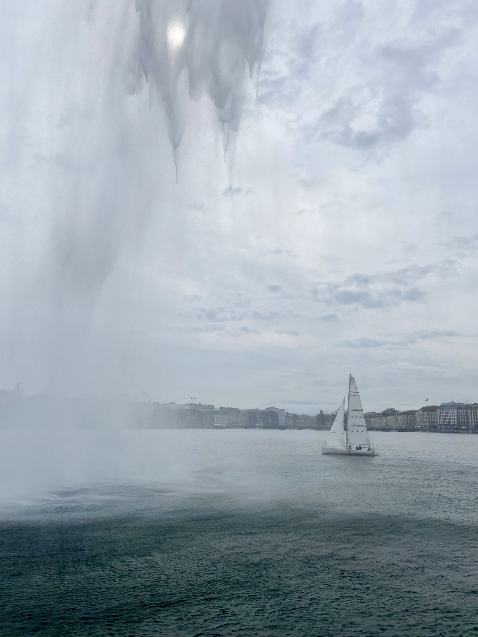 Jet spray and sail boat