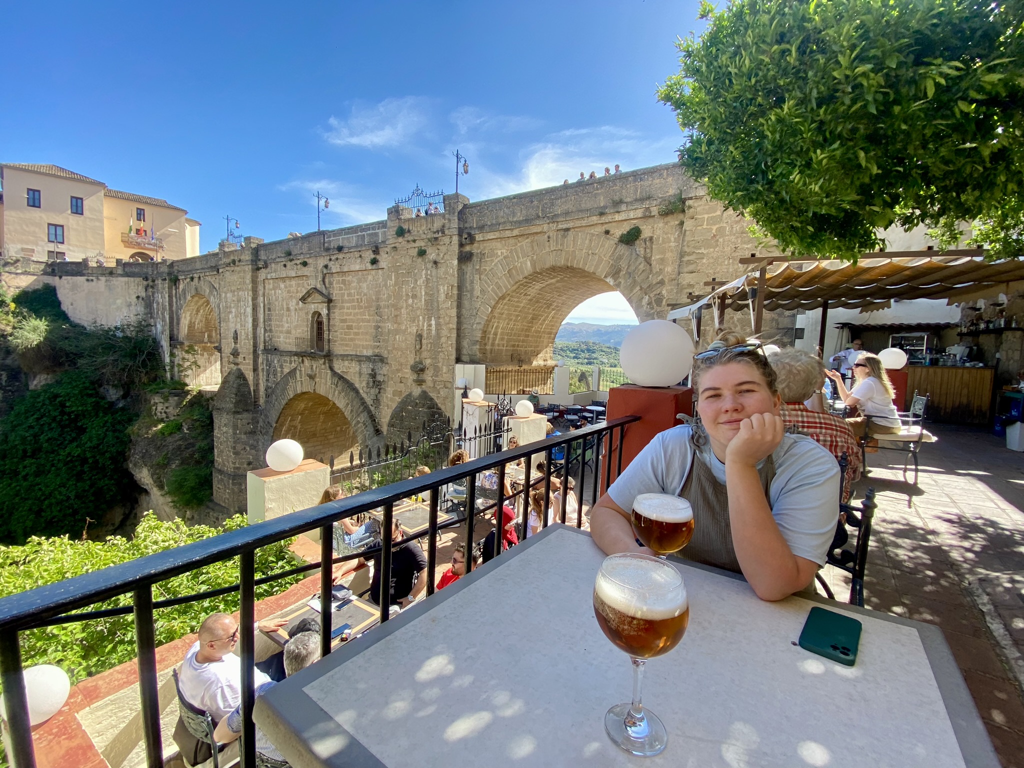 Having a beer at Hotel Don Miguel